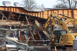 Benson Demolition machines tear at debris